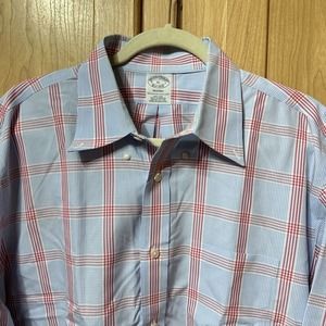 Brooks Brothers Men's XL REGENT XL Non Iron Button Down Paisley Shirt Blue EUC